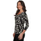 Petite Emaline Key Items 3/4 Sleeve V Neck Pumpkin Tee - image 4