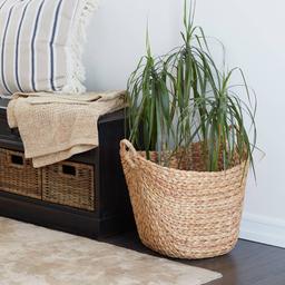 9th & Pike® Extra Large Oval Natural Seagrass Wicker Tote