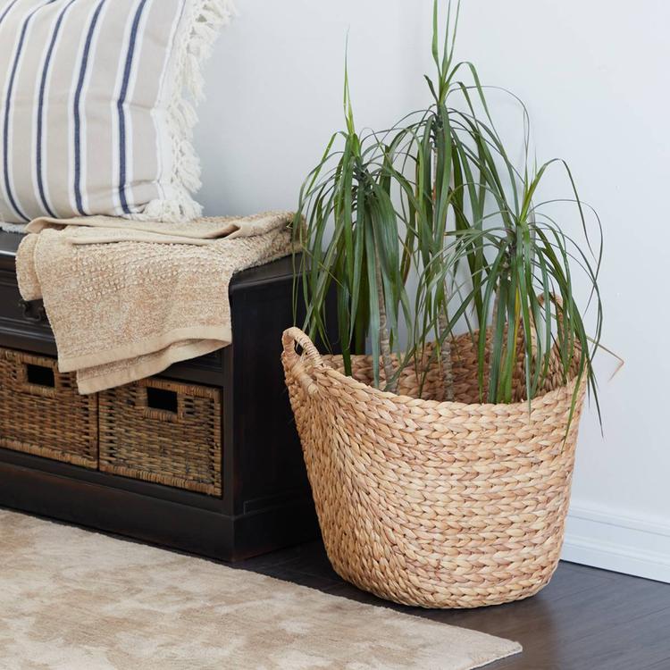9th & Pike® Extra Large Oval Natural Seagrass Wicker Tote