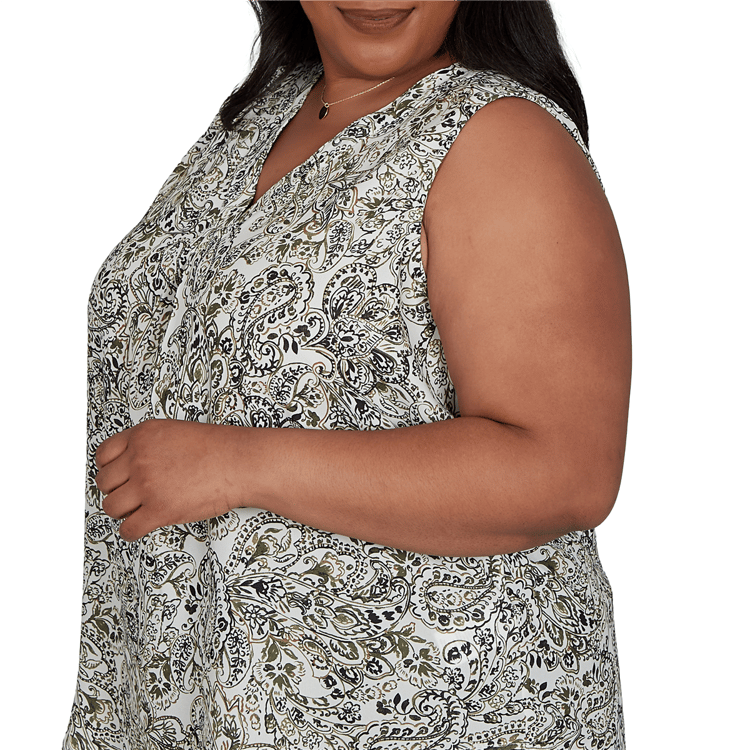 Plus Size Emaline La Vita Costiera Sleeveless Paisley Blouse