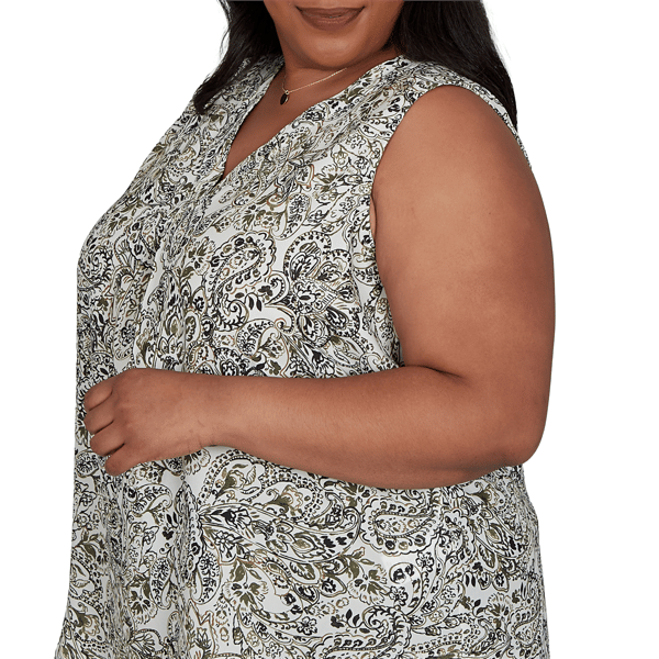 Plus Size Emaline La Vita Costiera Sleeveless Paisley Blouse