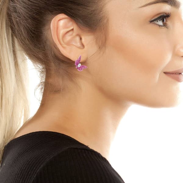 Betsey Johnson Garden Glam Butterfly Stud Earrings