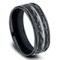 Mens Endless Affection™ 8mm Black Cobalt Hammered Wedding Band - image 2