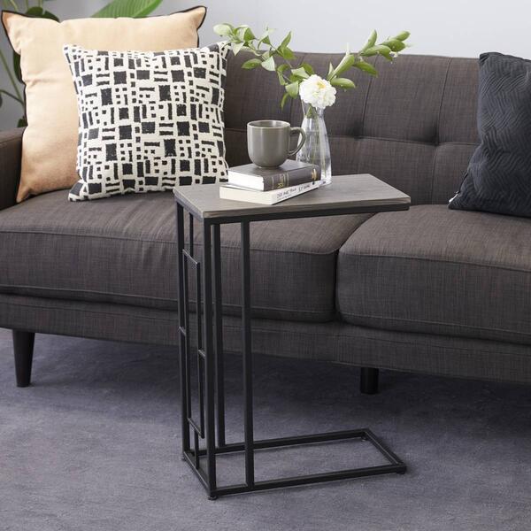 9th & Pike&#174; Black Metal and Wood Contemporary Accent Table