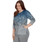 Womens Alfred Dunner Classics 3/4 Sleeve Falling Leaves Blouse - image 3