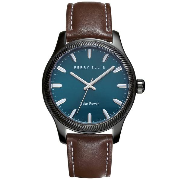 Mens Perry Ellis Gunmetal-Tone Solar Strap Watch - PES0015GU.UK - image 