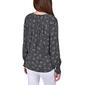 Petites NY Collection Heart Dot Long Sleeve Cut-Out Blouse - image 2
