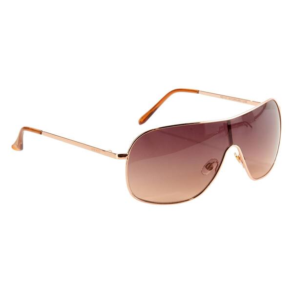 Womens Nine West Rose Gold Metal Shield Sunglasses - image 