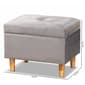 Baxton Studio Elias Grey Velvet Fabric & Wood Storage Ottoman - image 11