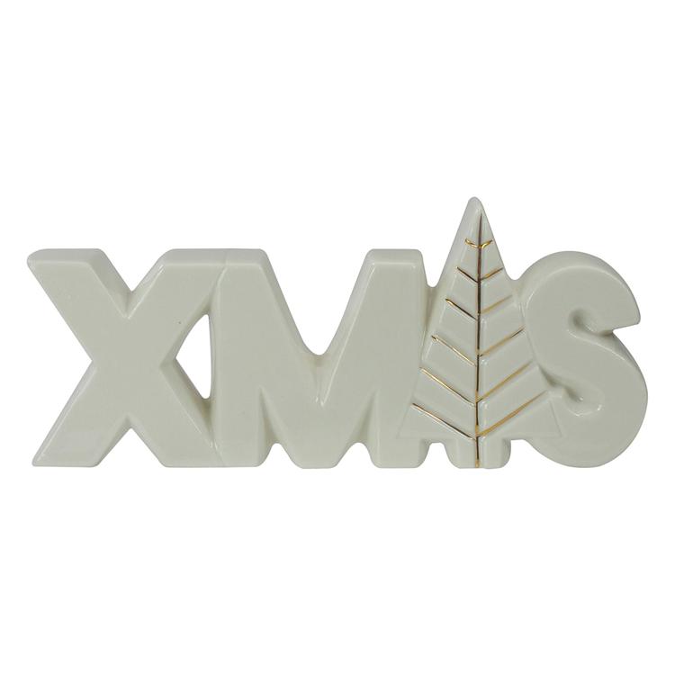 Northlight Lettered in.XMASin. Tree Ceramic Christmas Sign - 8in