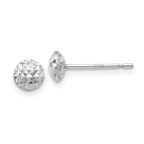 Gold Classics&#40;tm&#41; 14k White Gold 5 mm Puff Circle Earrings - image 