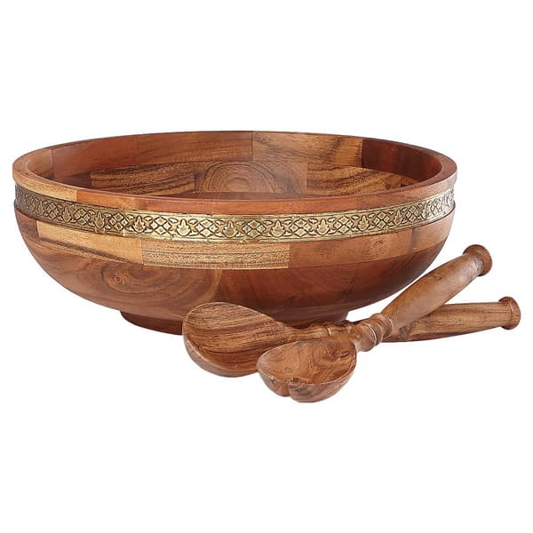 Lenox&#40;R&#41; Global Tapestry&#40;tm&#41; Wood Salad Bowl and Servers Set - image 