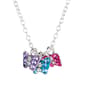Kids Sterling Silver Crystal Triple Butterfly Necklace - image 1