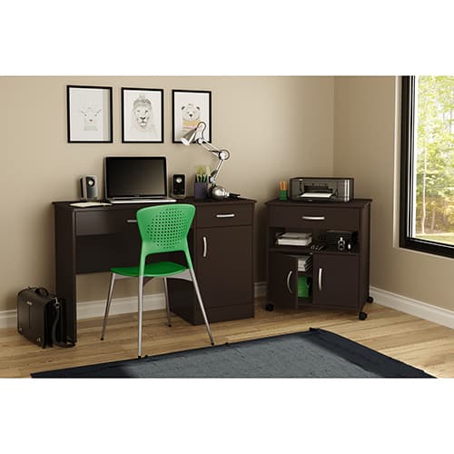 South Shore Axess Printer Cart on Wheels-Chocolate