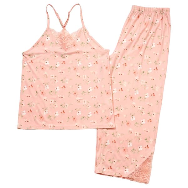 Womens Elizabeth & Nicole Floral Racerback Tank Pajama Set - image 
