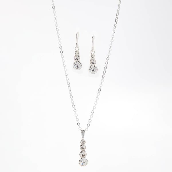 Rosa Rhinestones Crystal Stone Pendant and Earring Set - image 