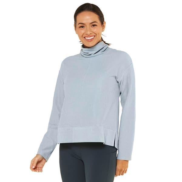 Womens RBX Mini Stripe Plush Cowl Neck Sweatshirt - image 