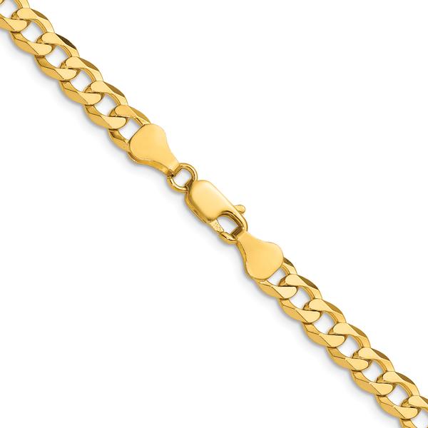 Gold Plated over Sterling Silver Beveled Curb Chain Necklace