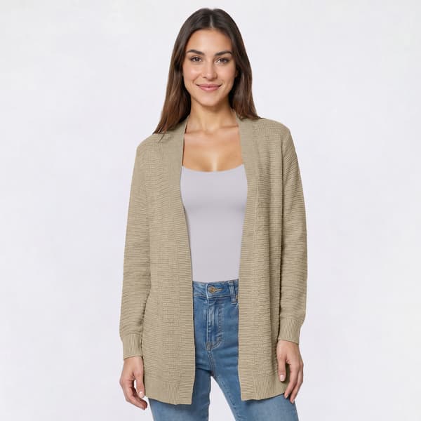 Womens 89th & Madison Long Sleeve Open Front Back Detail Cardigan