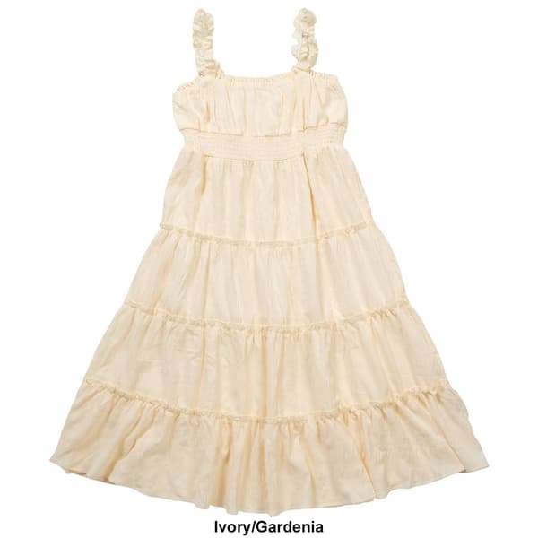 Girls (7-16) No Comment Smock Waist Tiered Maxi Dress