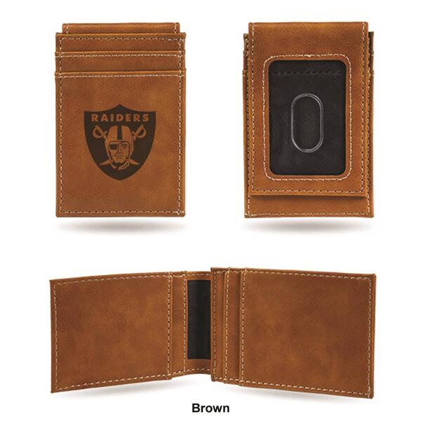 Mens NFL Oakland Raiders Faux Leather Front Pocket Wallet