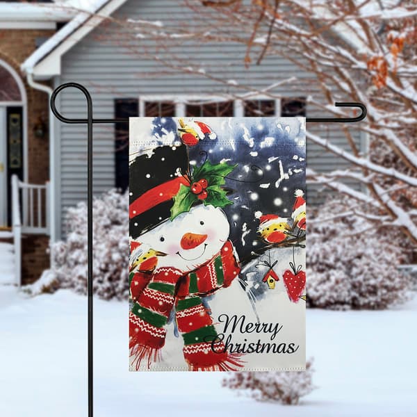 Northlight Seasonal Snowman and Birds Christmas Garden Flag