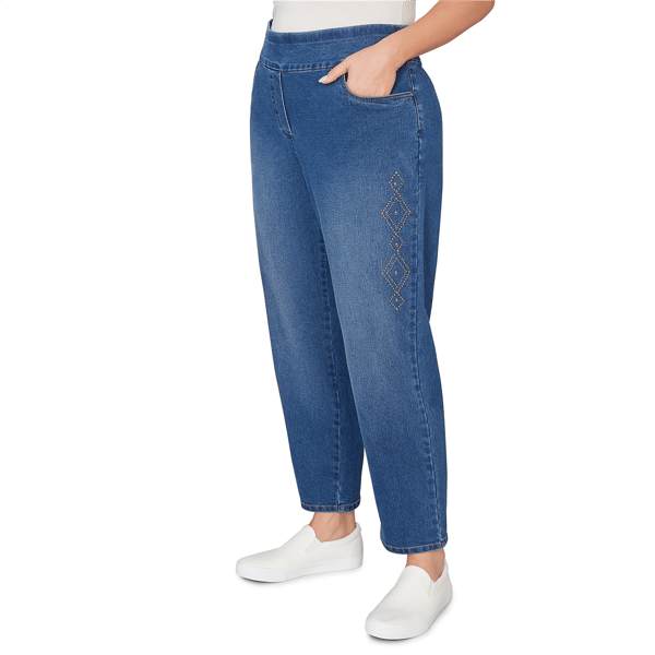 Plus Size Alfred Dunner Austin Stud Denim Pants - Short Length