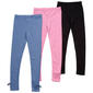 Girls (7-16) BTween(R) 3pk. Solid/Bow Detail Leggings - image 1