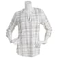 Womens Cure 3/4 Sleeve Roll Tab Grid Crepe Blouse - image 1