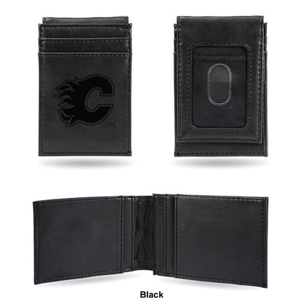 Mens NHL Calgary Flames Faux Leather Front Pocket Wallet