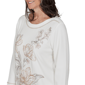 Petite Alfred Dunner Luxe Be A Lady Floral Embroidery Blouse - image 5