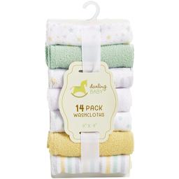 Baby Unisex Darling Baby 14pk. Neutral/Solid/Stripe Towels