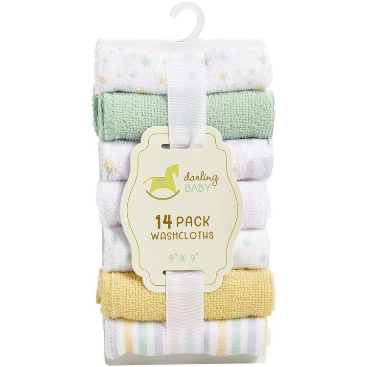 Baby Unisex Darling Baby 14pk. Neutral/Solid/Stripe Towels