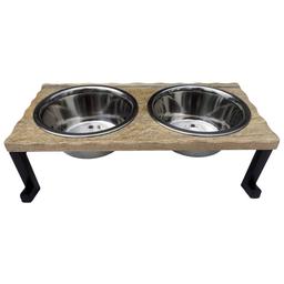 Indipets Luxe Craft Wooden Slated Elevated Feeder