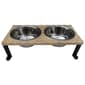 Indipets Luxe Craft Wooden Slated Elevated Feeder - image 1