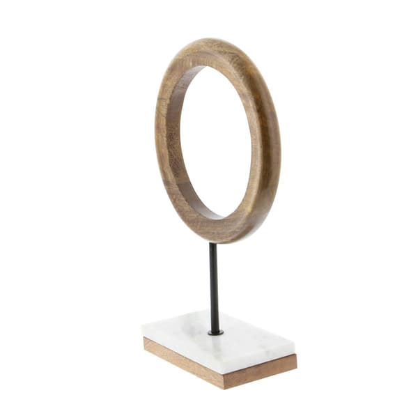 9th & Pike&#174; Brown Mango Wood Circular Sculpture