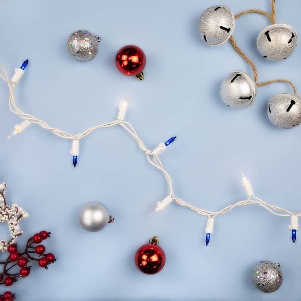 Northlight Seasonal 7ft. Blue/Clear Christmas Lights - White Wire