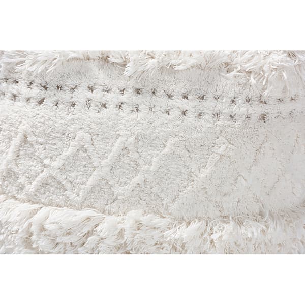 Baxton Studio Curlew Handwoven Cotton Pouf Ottoman