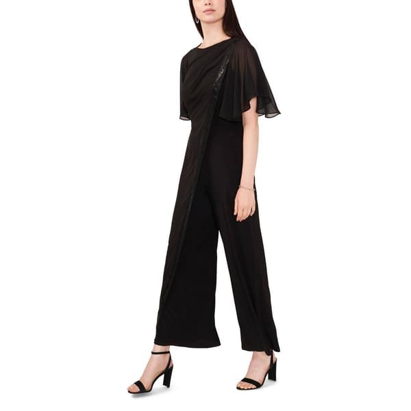 Womens MSK Asymmetric Capelet Solid Jumpsuit