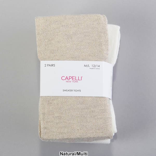 Girls Capelli New York 2pk. Metallic Solid Sweater Tights