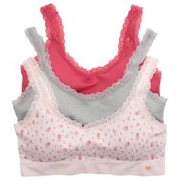 Womens Laura Ashley(R) 3pk. Bralettes - LS6558-3PKE
