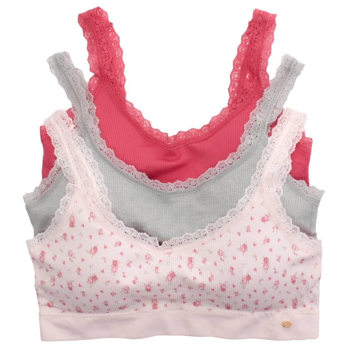 Womens Laura Ashley(R) 3pk. Bralettes - LS6558-3PKE