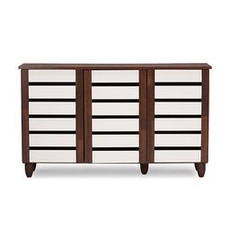 Baxton Studio Gisela Two-Tone Shoe Cabinet
