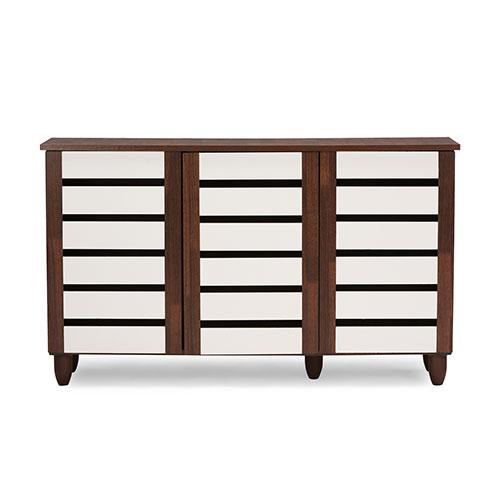 Baxton Studio Gisela Two-Tone Shoe Cabinet