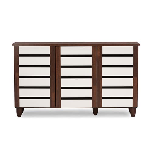 Baxton Studio Gisela Two-Tone Shoe Cabinet - image 