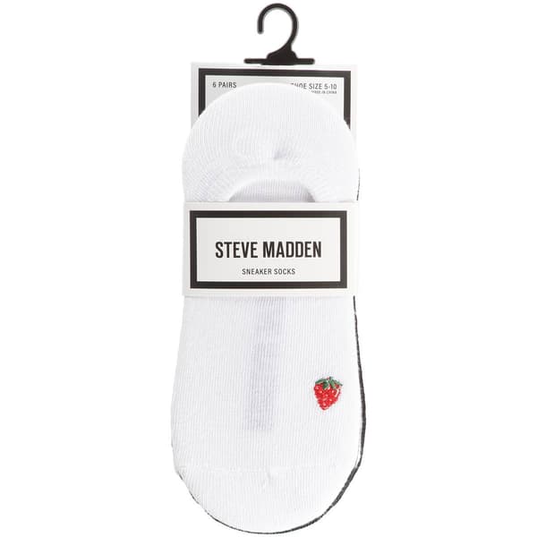 Womens Steve Madden 6pk. Strawberry Low Cut Socks - image 