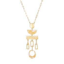 Bella Uno Worn Gold-Tone Long Chandelier Necklace