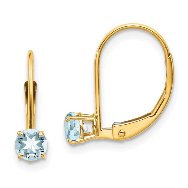 Gemstone Classics&#40;tm&#41; 14kt. Gold Aquamarine Drop Earrings - image 