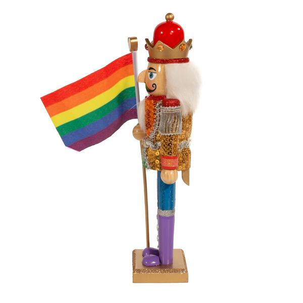 Kurt S. Adler 12in. Wooden Rainbow Pride Nutcracker