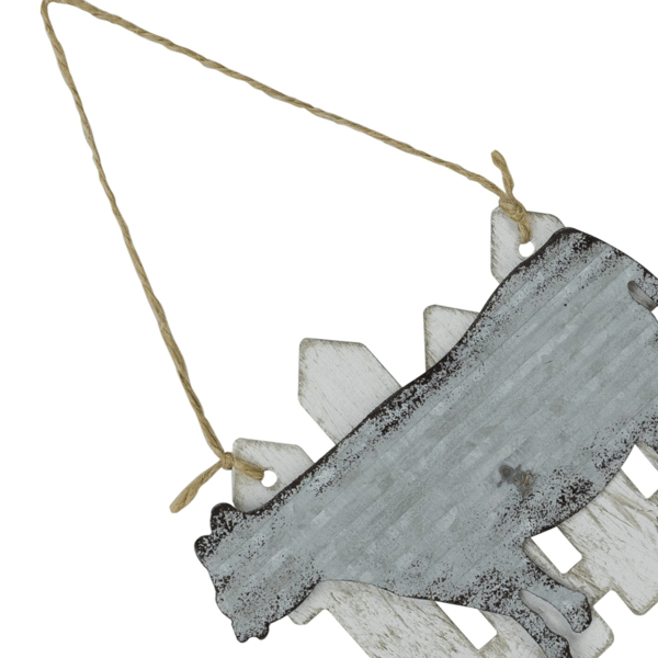 Northlight Country Rustic Cow & Picket Fence Christmas Ornament